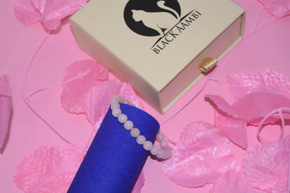 Black Aambi Rose Quartz Bracelet